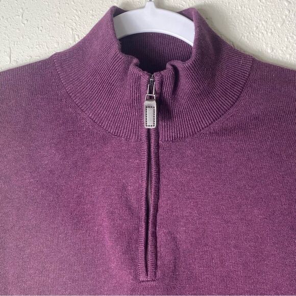 Joseph A Bank Traveler 100% Pima Cotton Quarter Zip Sweater Men's Size XL - Picture 2 of 12